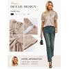 image:imageGRACE KARIN 2026 Women Satin Tops Short Sleeve Blouse Mock Neck Work Silk Shirts Business Casual OutfitsOatmeal Color