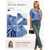 image:imageGRACE KARIN 2026 Women Satin Tops Short Sleeve Blouse Mock Neck Work Silk Shirts Business Casual OutfitsSlate Blue