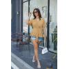 image:imageGRACE KARIN 2026 Womens Elegant V Neck Peplum Tops Tie Front Short Bell Sleeve Shirts Tops BlouseApricot