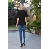 image:imageGRACE KARIN 2026 Womens Elegant V Neck Peplum Tops Tie Front Short Bell Sleeve Shirts Tops BlouseBlack