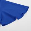 image:imageGRACE KARIN 2026 Womens Elegant V Neck Peplum Tops Tie Front Short Bell Sleeve Shirts Tops BlouseCrinkly Royal Blue