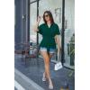 image:imageGRACE KARIN 2026 Womens Elegant V Neck Peplum Tops Tie Front Short Bell Sleeve Shirts Tops BlouseDark Green