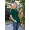 image:imageGRACE KARIN 2026 Womens Elegant V Neck Peplum Tops Tie Front Short Bell Sleeve Shirts Tops BlouseDark Green