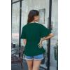 image:imageGRACE KARIN 2026 Womens Elegant V Neck Peplum Tops Tie Front Short Bell Sleeve Shirts Tops BlouseDark Green