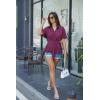 image:imageGRACE KARIN 2026 Womens Elegant V Neck Peplum Tops Tie Front Short Bell Sleeve Shirts Tops BlouseDark Rose Red