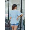 image:imageGRACE KARIN 2026 Womens Elegant V Neck Peplum Tops Tie Front Short Bell Sleeve Shirts Tops BlouseLight Blue
