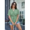 image:imageGRACE KARIN 2026 Womens Elegant V Neck Peplum Tops Tie Front Short Bell Sleeve Shirts Tops BlouseLight Green