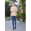 image:imageGRACE KARIN 2026 Womens Elegant V Neck Peplum Tops Tie Front Short Bell Sleeve Shirts Tops BlouseLight Khaki