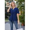 image:imageGRACE KARIN 2026 Womens Elegant V Neck Peplum Tops Tie Front Short Bell Sleeve Shirts Tops BlouseNavy Blue