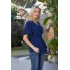 image:imageGRACE KARIN 2026 Womens Elegant V Neck Peplum Tops Tie Front Short Bell Sleeve Shirts Tops BlouseNavy Blue