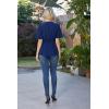 image:imageGRACE KARIN 2026 Womens Elegant V Neck Peplum Tops Tie Front Short Bell Sleeve Shirts Tops BlouseNavy Blue