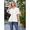 image:imageGRACE KARIN 2026 Womens Elegant V Neck Peplum Tops Tie Front Short Bell Sleeve Shirts Tops BlouseWhite