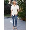 image:imageGRACE KARIN 2026 Womens Elegant V Neck Peplum Tops Tie Front Short Bell Sleeve Shirts Tops BlouseWhite