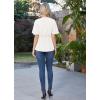 image:imageGRACE KARIN 2026 Womens Elegant V Neck Peplum Tops Tie Front Short Bell Sleeve Shirts Tops BlouseWhite