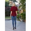 image:imageGRACE KARIN 2026 Womens Elegant V Neck Peplum Tops Tie Front Short Bell Sleeve Shirts Tops BlouseWine Red