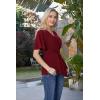 image:imageGRACE KARIN 2026 Womens Elegant V Neck Peplum Tops Tie Front Short Bell Sleeve Shirts Tops BlouseWine Red