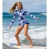 image:imageGRACE KARIN Girls One Piece Swimsuits Long Sleeve Bathing Suits Swimwear 514YBlue White Floral