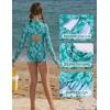image:imageGRACE KARIN Girls One Piece Swimsuits Long Sleeve Bathing Suits Swimwear 514YBluegreen Floral