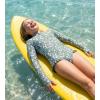 image:imageGRACE KARIN Girls One Piece Swimsuits Long Sleeve Bathing Suits Swimwear 514YGray Green Daisy