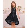 image:imageGRACE KARIN Girls Sequin Party Formal Dress Wedding Guest Sparkle Fancy Birthday Tulle High Low Prom Dresses 614 YearsBlack