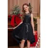 image:imageGRACE KARIN Girls Sequin Party Formal Dress Wedding Guest Sparkle Fancy Birthday Tulle High Low Prom Dresses 614 YearsBlack