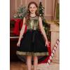 image:imageGRACE KARIN Girls Sequin Party Formal Dress Wedding Guest Sparkle Fancy Birthday Tulle High Low Prom Dresses 614 YearsBlackgold
