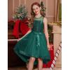 image:imageGRACE KARIN Girls Sequin Party Formal Dress Wedding Guest Sparkle Fancy Birthday Tulle High Low Prom Dresses 614 YearsDark Green