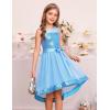 image:imageGRACE KARIN Girls Sequin Party Formal Dress Wedding Guest Sparkle Fancy Birthday Tulle High Low Prom Dresses 614 YearsLight Blue