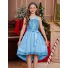 image:imageGRACE KARIN Girls Sequin Party Formal Dress Wedding Guest Sparkle Fancy Birthday Tulle High Low Prom Dresses 614 YearsLight Blue