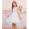 image:imageGRACE KARIN Girls Sequin Party Formal Dress Wedding Guest Sparkle Fancy Birthday Tulle High Low Prom Dresses 614 YearsWhite