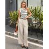 image:imageGRACE KARIN Linen Pants for WomenWork Dressy Trousers with PocketsHigh Waist Wide Leg Summer Comfy Slacks Pant ClothesApricot
