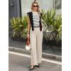 image:imageGRACE KARIN Linen Pants for WomenWork Dressy Trousers with PocketsHigh Waist Wide Leg Summer Comfy Slacks Pant ClothesApricot
