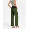 image:imageGRACE KARIN Linen Pants for WomenWork Dressy Trousers with PocketsHigh Waist Wide Leg Summer Comfy Slacks Pant ClothesArmy Green