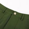 image:imageGRACE KARIN Linen Pants for WomenWork Dressy Trousers with PocketsHigh Waist Wide Leg Summer Comfy Slacks Pant ClothesArmy Green