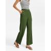 image:imageGRACE KARIN Linen Pants for WomenWork Dressy Trousers with PocketsHigh Waist Wide Leg Summer Comfy Slacks Pant ClothesArmy Green