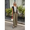 image:imageGRACE KARIN Linen Pants for WomenWork Dressy Trousers with PocketsHigh Waist Wide Leg Summer Comfy Slacks Pant ClothesBrown