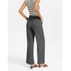 image:imageGRACE KARIN Linen Pants for WomenWork Dressy Trousers with PocketsHigh Waist Wide Leg Summer Comfy Slacks Pant ClothesCharcoal Grey