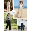 image:imageGRACE KARIN Linen Pants for WomenWork Dressy Trousers with PocketsHigh Waist Wide Leg Summer Comfy Slacks Pant ClothesKhaki