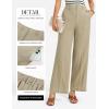 image:imageGRACE KARIN Linen Pants for WomenWork Dressy Trousers with PocketsHigh Waist Wide Leg Summer Comfy Slacks Pant ClothesKhaki