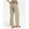 image:imageGRACE KARIN Linen Pants for WomenWork Dressy Trousers with PocketsHigh Waist Wide Leg Summer Comfy Slacks Pant ClothesKhaki
