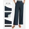 image:imageGRACE KARIN Linen Pants for WomenWork Dressy Trousers with PocketsHigh Waist Wide Leg Summer Comfy Slacks Pant ClothesNavy Blue
