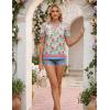 image:imageGRACE KARIN Women Boho Floral Tops 2026 Summer V Neck Puff Short Sleeve Dressy Casual ShirtsDaisy