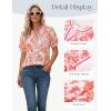 image:imageGRACE KARIN Women Boho Floral Tops 2026 Summer V Neck Puff Short Sleeve Dressy Casual ShirtsPink Flower