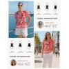 image:imageGRACE KARIN Women Boho Floral Tops 2026 Summer V Neck Puff Short Sleeve Dressy Casual ShirtsRed Flower