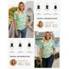 image:imageGRACE KARIN Women Boho Floral Tops Summer Puff Short Sleeve Dressy Casual Shirts 2026 Spring V Neck Vacation Work BlouseGreen White