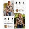 image:imageGRACE KARIN Women Boho Floral Tops Summer Puff Short Sleeve Dressy Casual Shirts 2026 Spring V Neck Vacation Work BlouseOrange Black