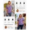 image:imageGRACE KARIN Women Boho Floral Tops Summer Puff Short Sleeve Dressy Casual Shirts 2026 Spring V Neck Vacation Work BlousePurple Floral