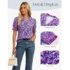 image:imageGRACE KARIN Women Boho Floral Tops Summer Puff Short Sleeve Dressy Casual Shirts 2026 Spring V Neck Vacation Work BlousePurple Floral