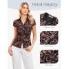 image:imageGRACE KARIN Women Mesh Boho Tops Dressy Casual Floral Short Sleeve Button Down Collared Blouses 2026 Fashion Summer ClothesBlack Floral