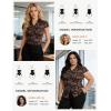 image:imageGRACE KARIN Women Mesh Boho Tops Dressy Casual Floral Short Sleeve Button Down Collared Blouses 2026 Fashion Summer ClothesBlack Floral
